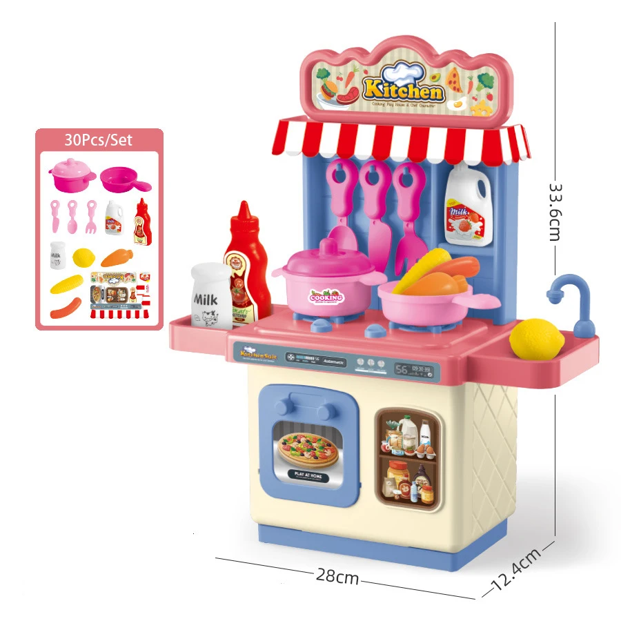 Maison de jeu pour enfants, jouet de Simulation, Table à manger de cuisine, 30 pièces/ensemble, Mini Table de rangement de vaisselle de cuisine, jouet pour garçons et filles