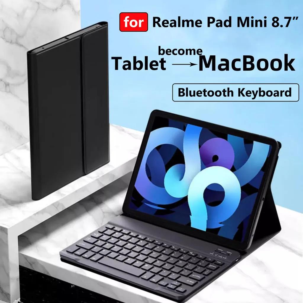 

Магнитная клавиатура с чехлом для Realme Pad Mini 8,7 дюйма, беспроводная Bluetooth-клавиатура и мышь для Realme Pad Mini 8,7, чехол