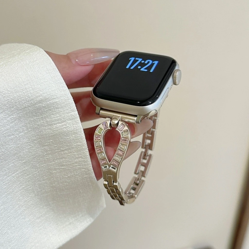 

Luxury Hollow Out Water Droplets Metal Women for Apple Watch Band Series 8/7/6/10 40mm 41mm 38mm 42mm 44mm 45mm 46mm Strap