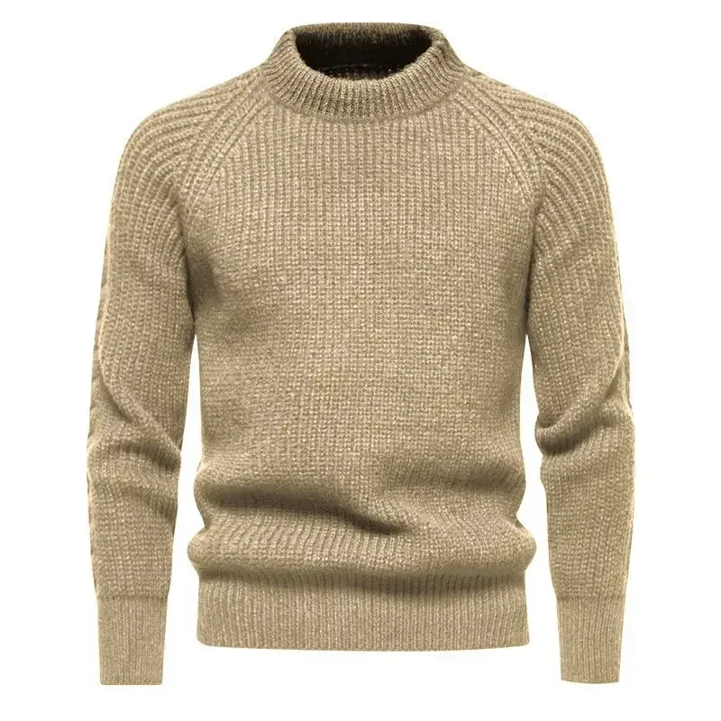 Winter Leisure All-match Pullover Warm Knitted Woolen Sweater European and American Retro Men's Thickened Sweater