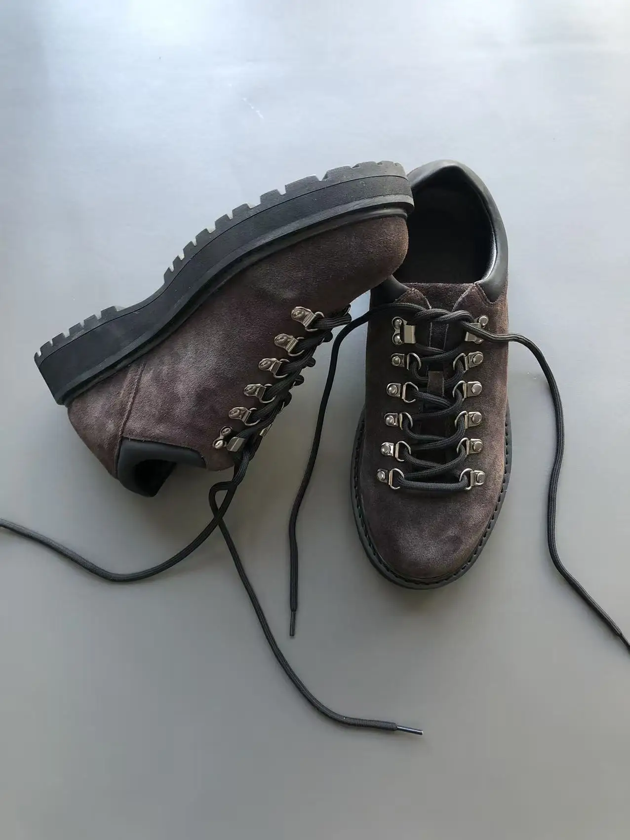 

Outdoor Climbing Shoes Men's Casual Work Leather Shoes Thick Bottom Heightening Commuter Shoes British Style round Toe