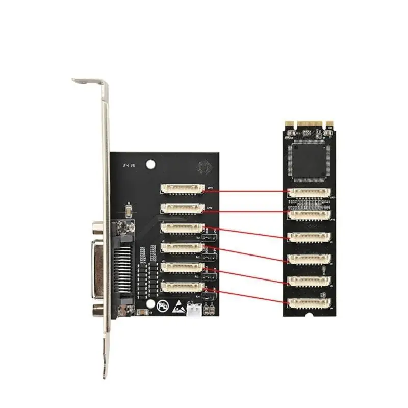 652F M.2(B+M to 4port RS232+Single Parallel Port PCI Card for Desktop Expansion