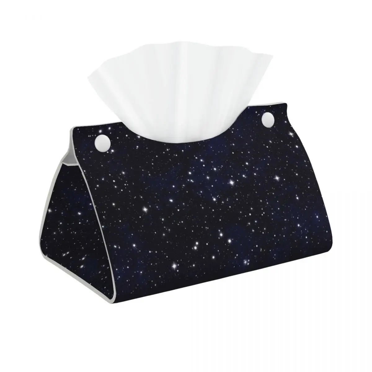 Custom Night Sky Space Galaxy Tissue Box Cover PU Leather Rectangular Universe Facial Tissue Box Holder for Bathroom Toilet