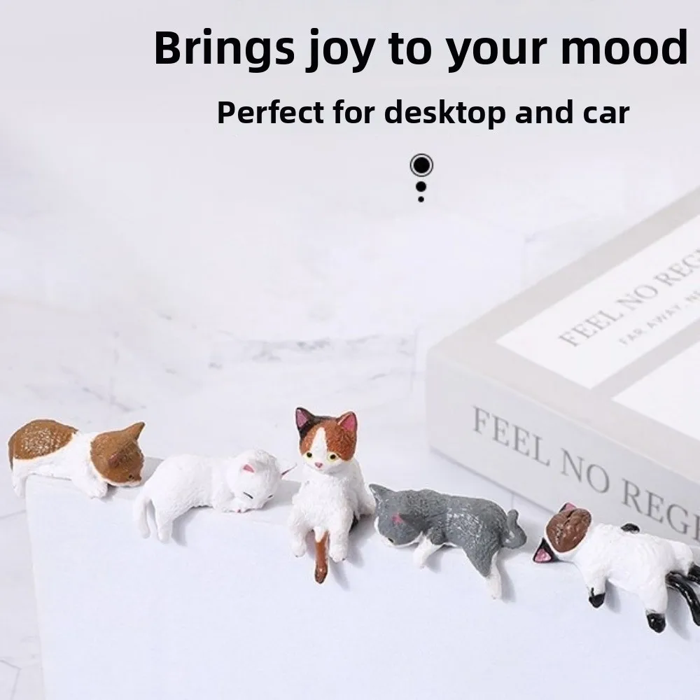 4/5pcs Cat Cute Kitten Decoration Small Figurine Funny Style Cat Ornament Mini Landscape Cat Edge Decoration Living Room