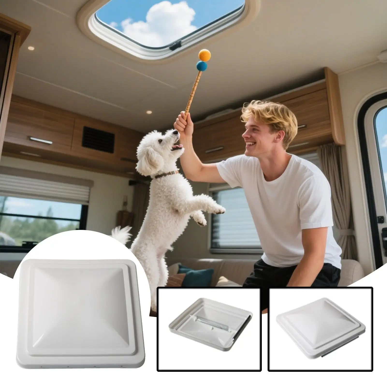 

Вентиляционное отверстие на крыше автофургона, 14-дюймовый потолочный фонарь для каравана, устойчивый к атмосферным воздействиям для прицепа, фургона, дома на колесах, летнего путешествия, мобильного дома