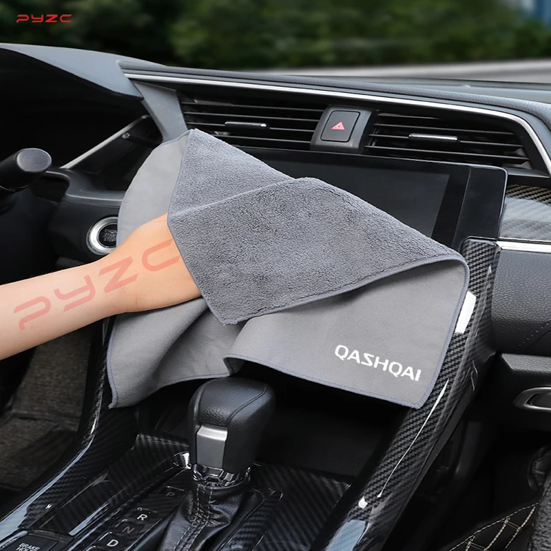 Suede Fleece Car Towel Microfiber Auto Cleaning Wash Cloth  For Nissan Qashqai J10 J11 J12 2013 2015 2016 2017 2018 2019 20