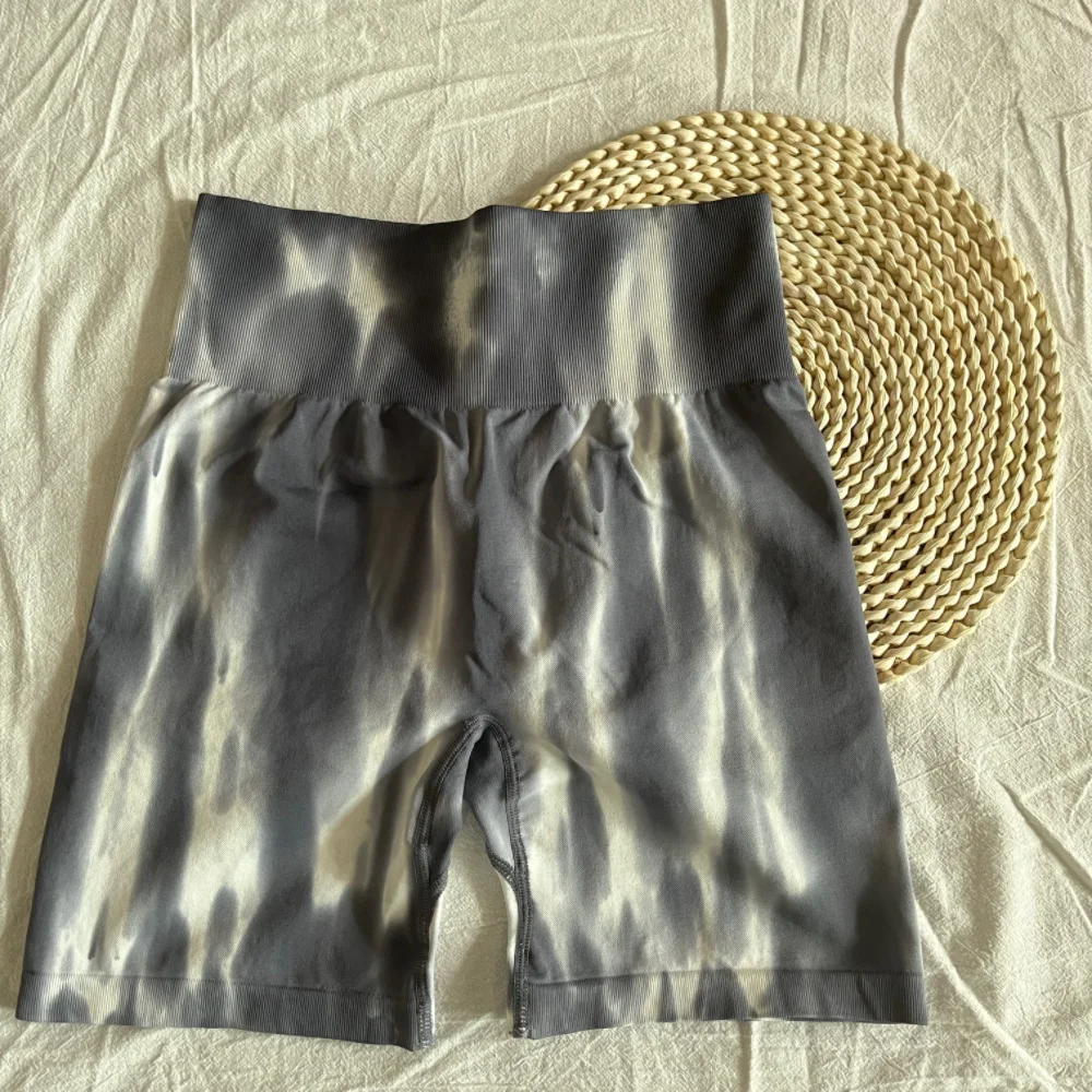 Tie Dye Aurora Shorts weibliche nahtlose schlanke Leggings Fitness studio Laufen Radfahren dehnbare Leggings hohe Taille Hüfte heben Yoga-Shorts – Detail 11