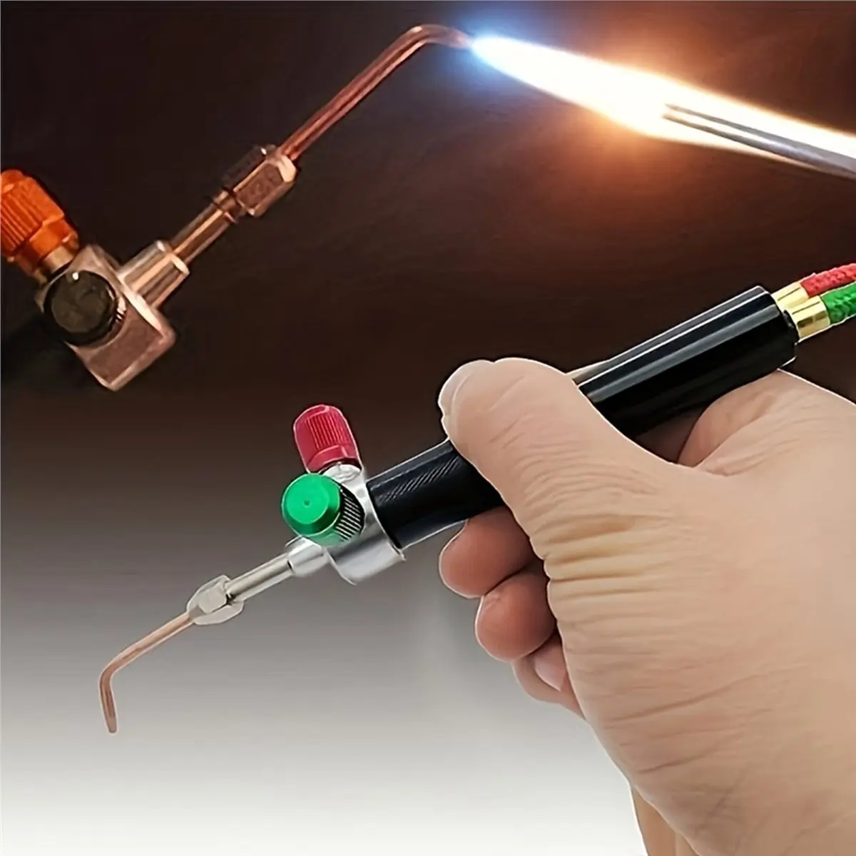 A443P ~Oxygen Welding Torch Kit for Jewelry Making, Metal Tool with Interchangeable Nozzles for Precise Soldering