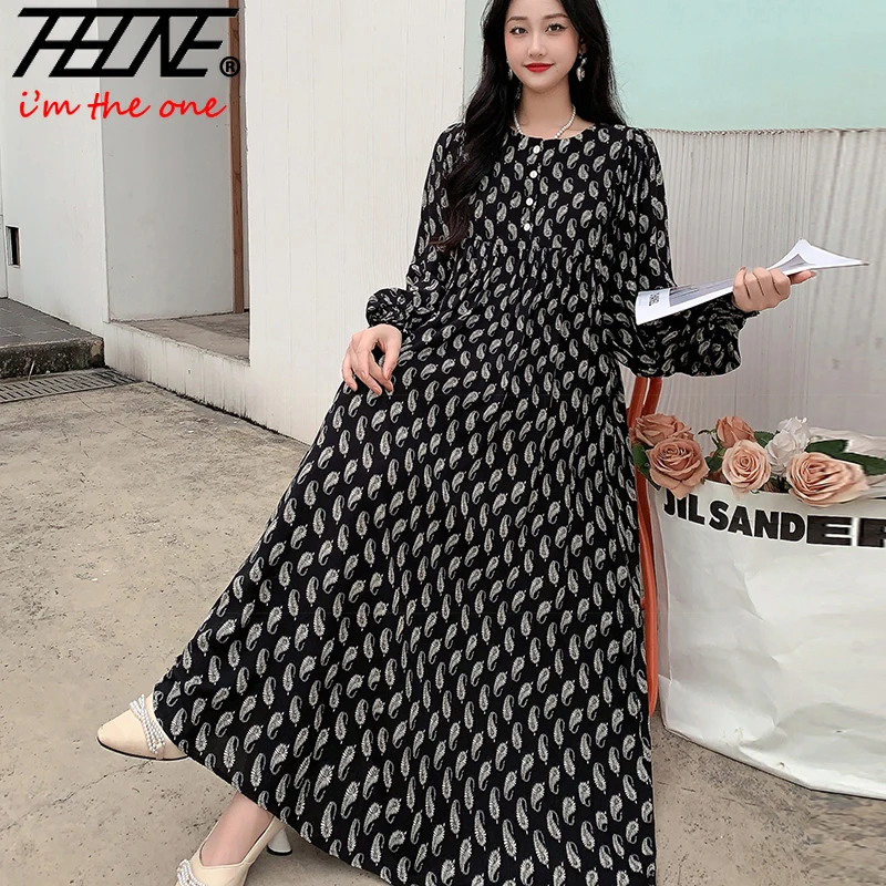 Plus Size Dress Women Clothing Summer Bohemian Oversized Beach Korean Style Floral Vintage Vestidos Robe Loose Long Maxi Dresses