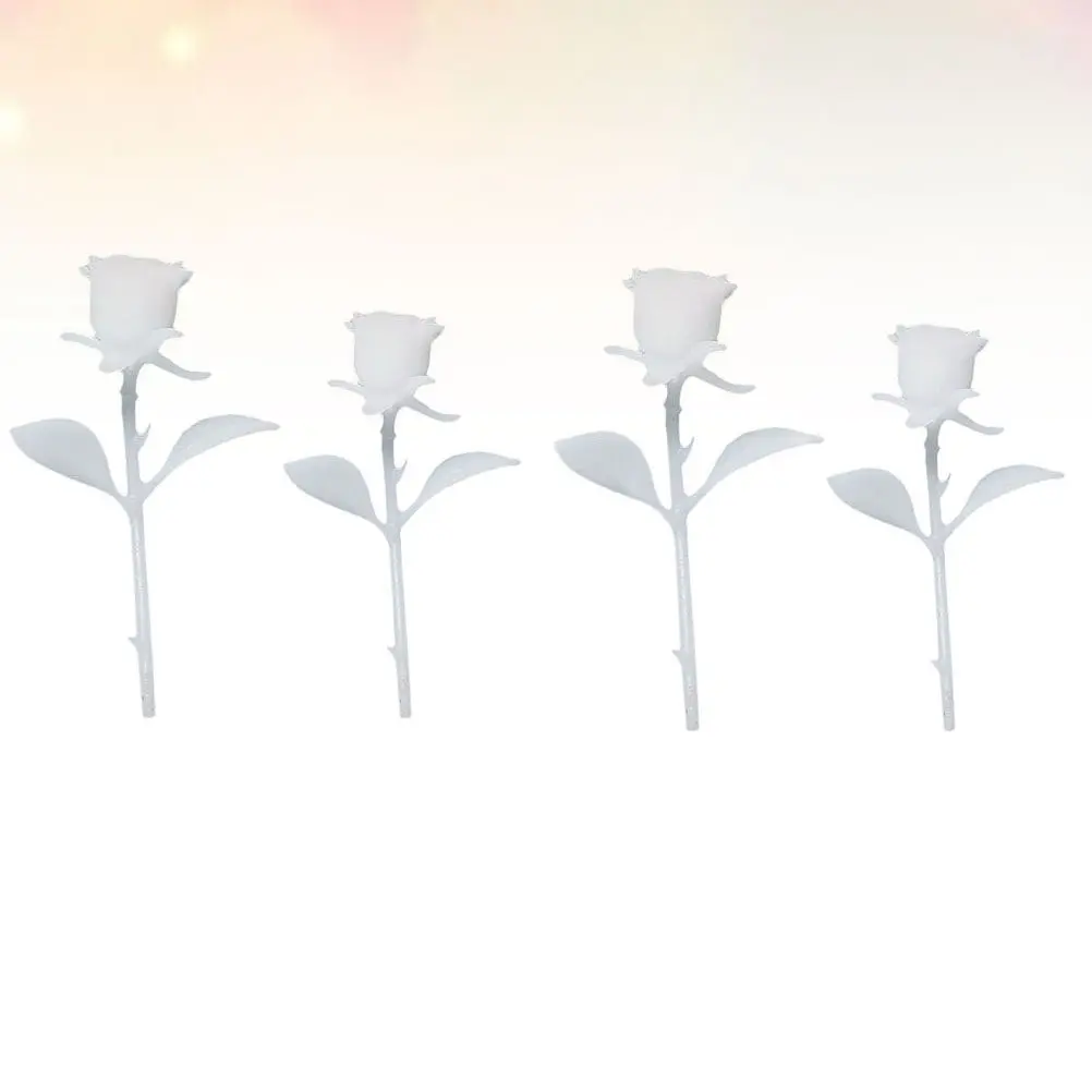 

Набор для творчества: 4 шт. миниатюрных 3D-украшений из белой эпоксидной смолы в форме роз (20 мм, 25 мм) для домашнего декора и лесных микроландшафтов