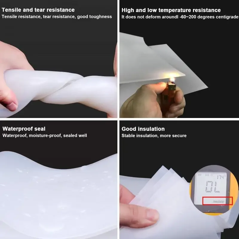 High Temp Resistant Silicone Rubber Sheet 0.5/1/2/3mm White Clear Gasket Mat Odorless Resin Pad for DIY Sealing view 5