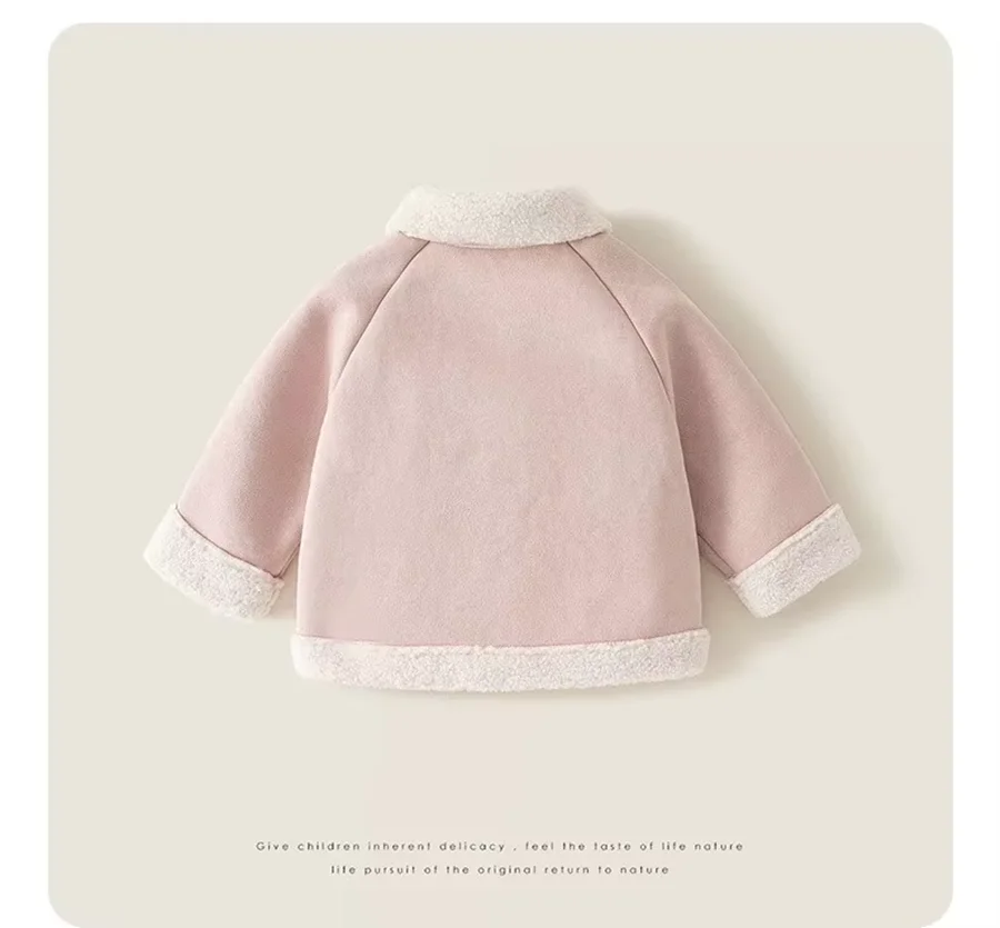 Girls Autumn Winter Coat 2026 New Arrival Thick Fleece Lined Shearling Jacket Warm Lamb Fur Toddler Kids Fashion Outerwear
