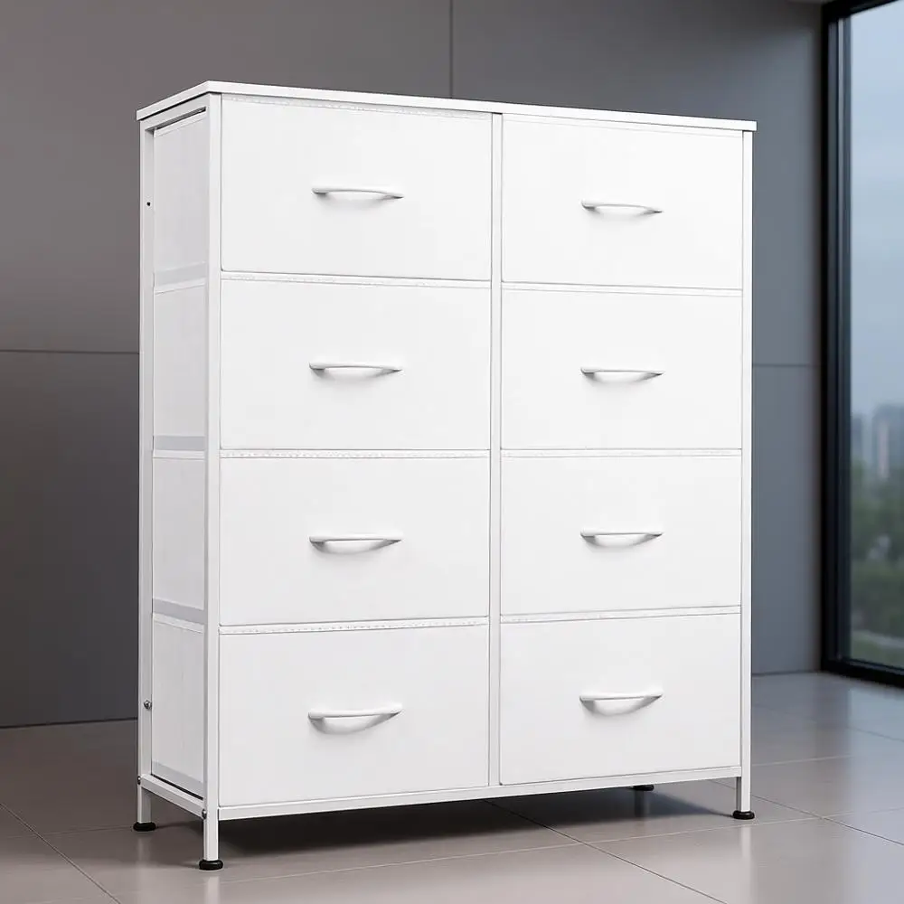 

Комплект для спальни: высокий комод, тумба для хранения с 8 ящиками, тканевые контейнеры, двойные комоды, тумба с ящиками, для игровой комнаты, общежития, белый