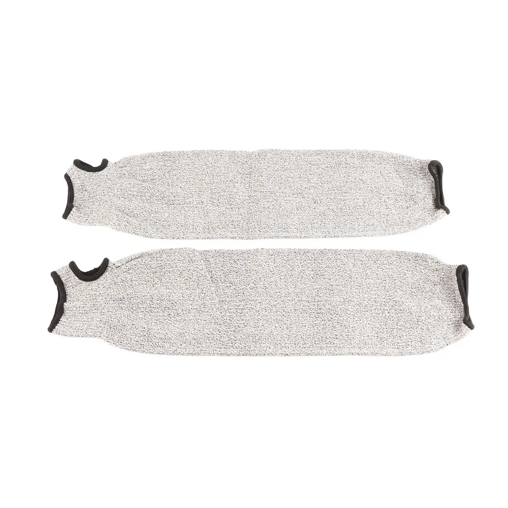 2 Pairs Pack Level 5 Protection Cut Resistant Arm Sleeves Thumb Hole Design Burn Protection Safety Arm Guards