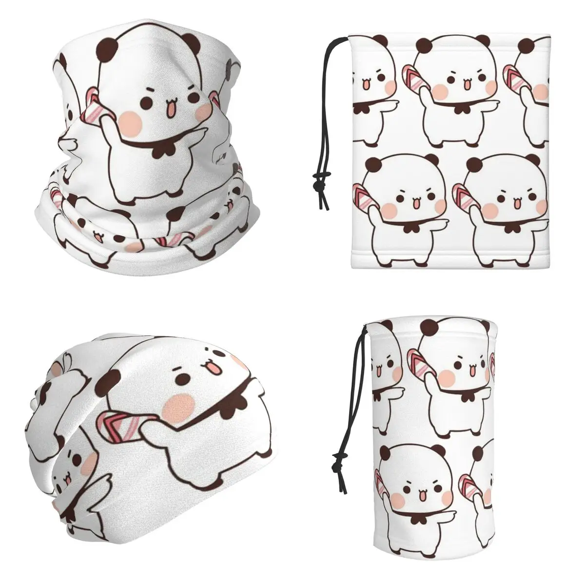 Cute Bubu Is Throwing Flip-flops At Dudu Bandana Neck Cover Printed Magic Scarf Riding Balaclava Unisex Adult Winter
