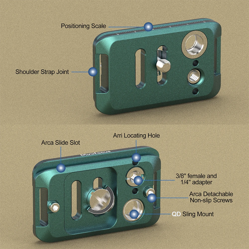 Universal Camera Quick Release Plate QR 70mm Plate 1/4"-20 Screw for QD Sling Swivel Arca Swiss RRS Sirui Tripod Ballhead