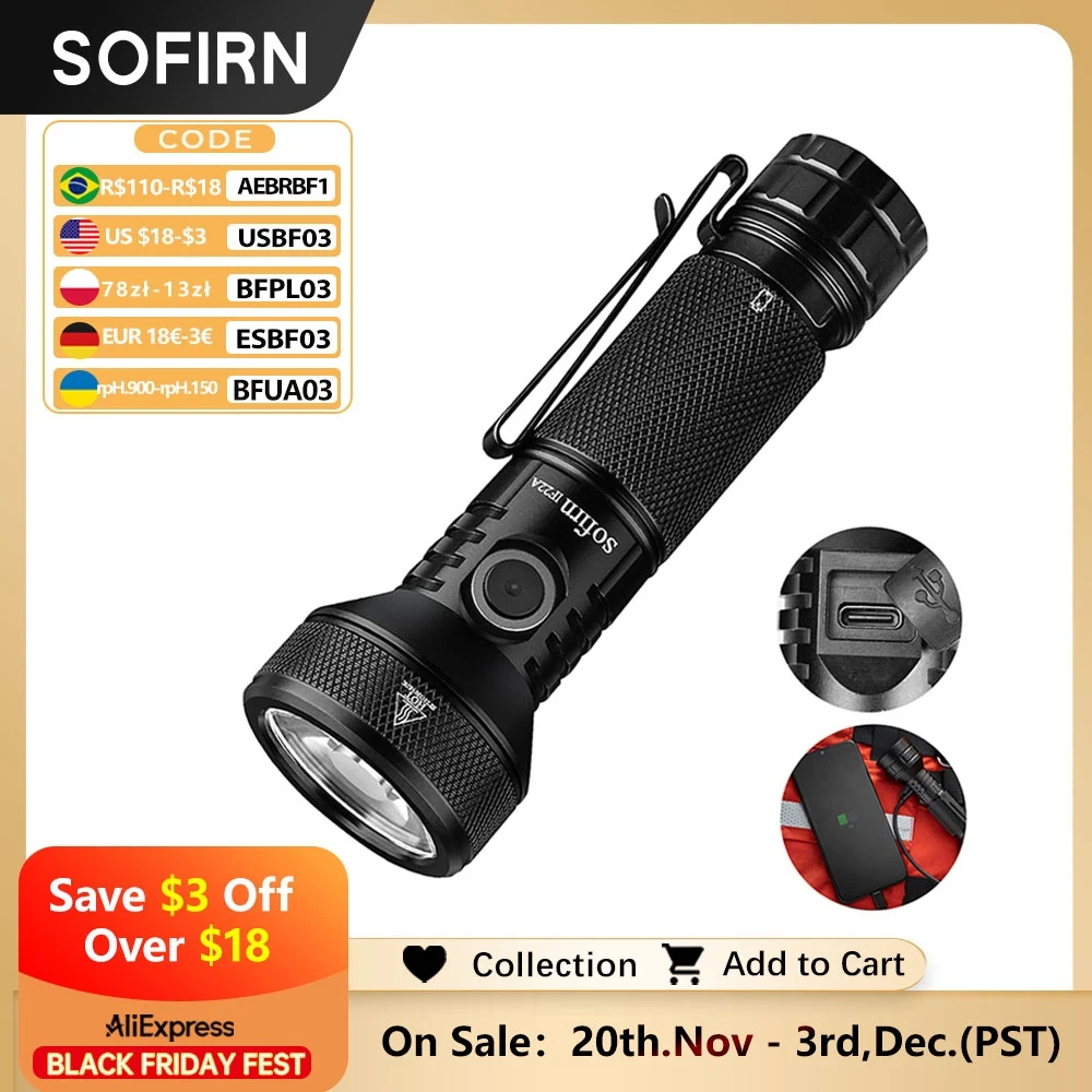 yZ[zSofirn IF22A TIR w 2100lm LED d[d 21700 USB C ͂ EDC Cgg[`O^p