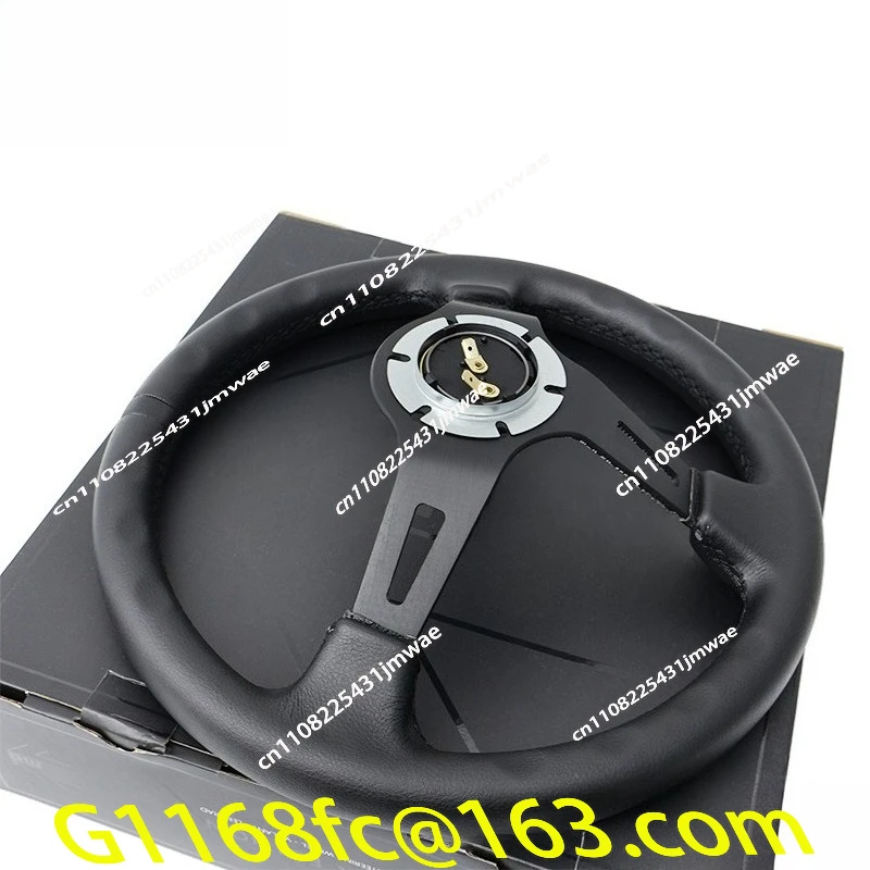 Leather Large Concave Graffiti Random Pattern Competitive Racing Car 13 Inch New Modified Steering Wheel