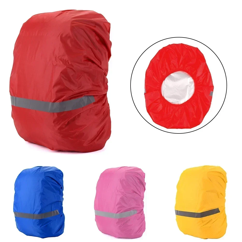 1PC Reflective Waterproof Backpack Rain Cover Outdoor Sport Night Cycling Safety Light Raincover Case Bag Camping Hiking 10L-70L