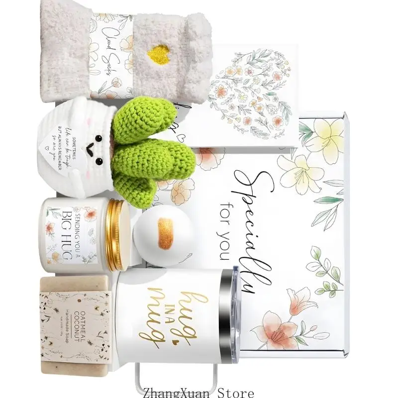 Geschenkset für Frauen, 8-teilig, Flanelldecke, Thermobecher, Duftkerze, Pflege für Sie, angenehme Erholung, Unterstützung 3 x – Detail 8