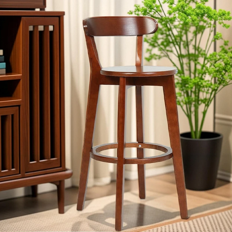 

Modern Minimalist Home Bar Chairs Nordic Light Luxury Restaurants Island Bars Cafes High Stools Solid Wood Bar Furniture