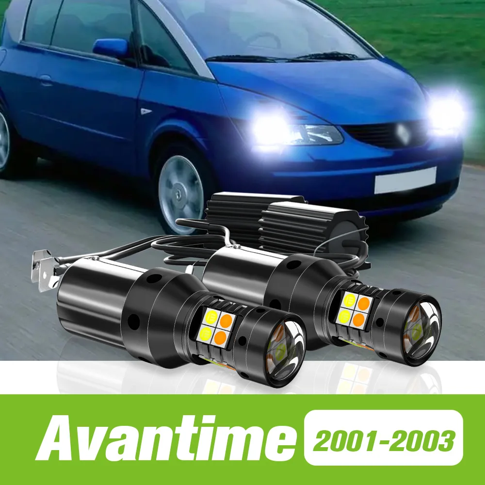 

2pcs For Renault Avantime Dual Mode LED Turn Signal+Daytime Running Light DRL 2001 2002 2003 Accessories