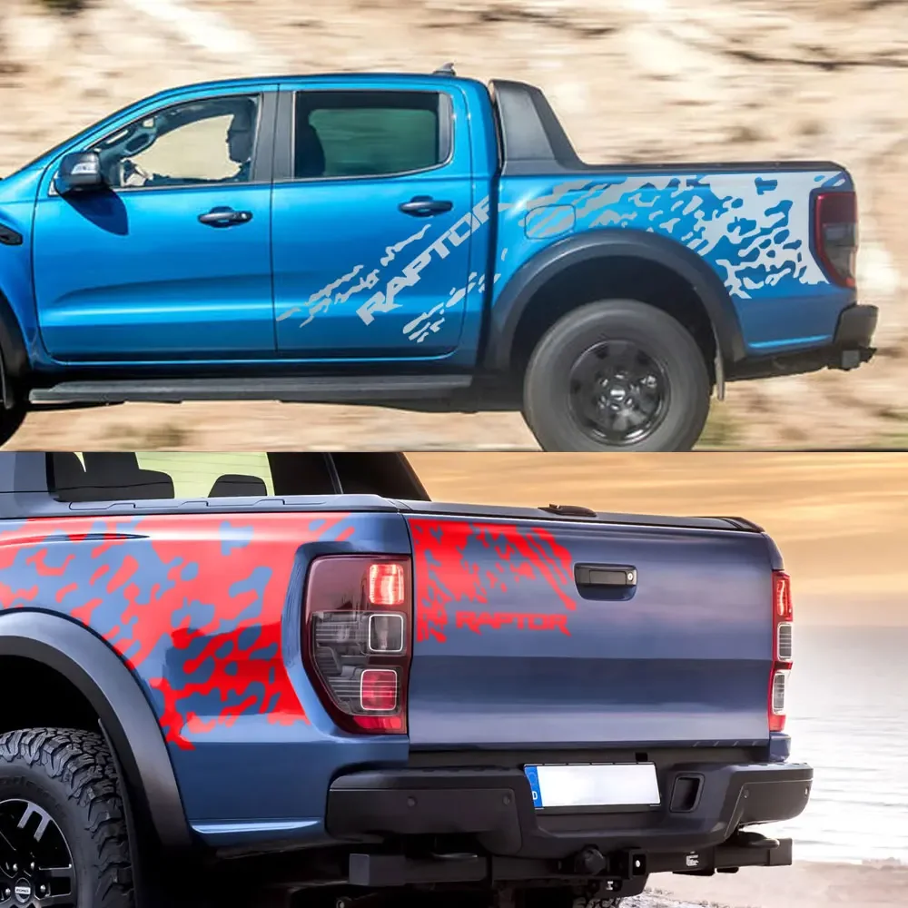 Pickup Stickers For Ford F150 Raptor Ranger Truck Graphic Splash Grunge Style Decor Decal Trunk Vinyl Cover Auto Accessories view 4