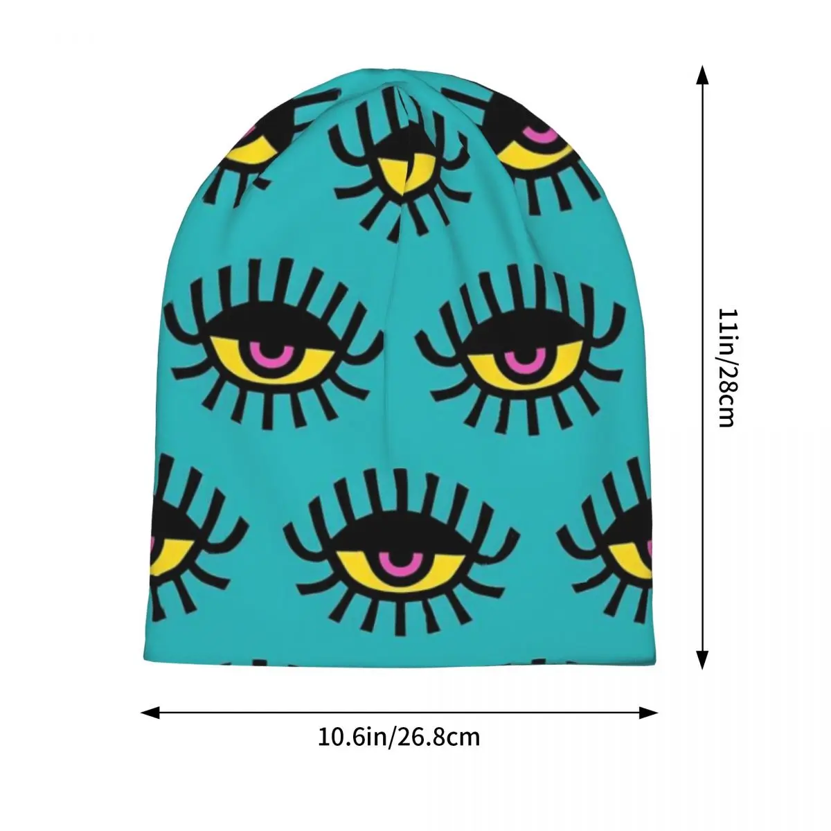 Eyelashs Print Bonnet Hats Pop Art Eyes Beanie Hats Design Knitting Hat Autumn Vintage Men Women Outdoor Sport Elastic Caps