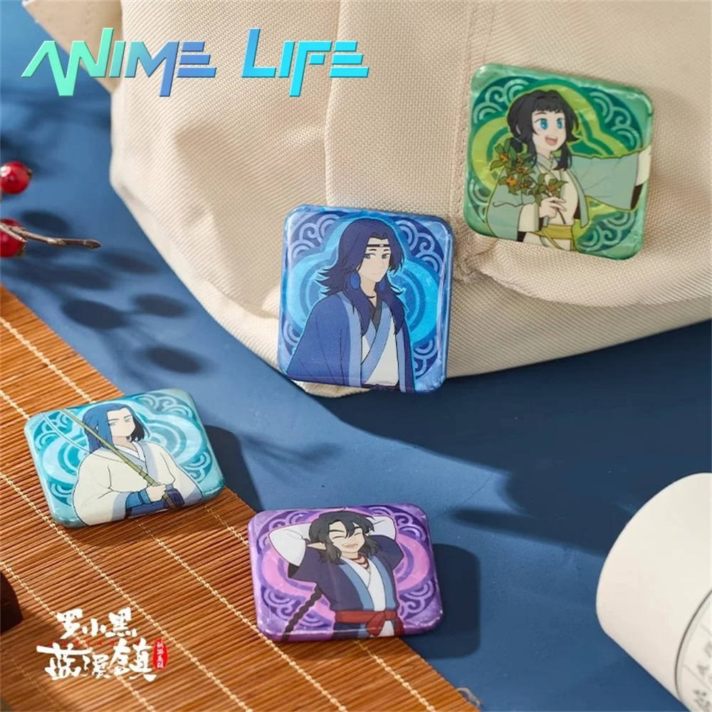 Official Anime The Legend of Luo Xiao-Hei Xiaohei Wuxian Tinplate Baji Badge Ornament Original Cosplay Kids Gift