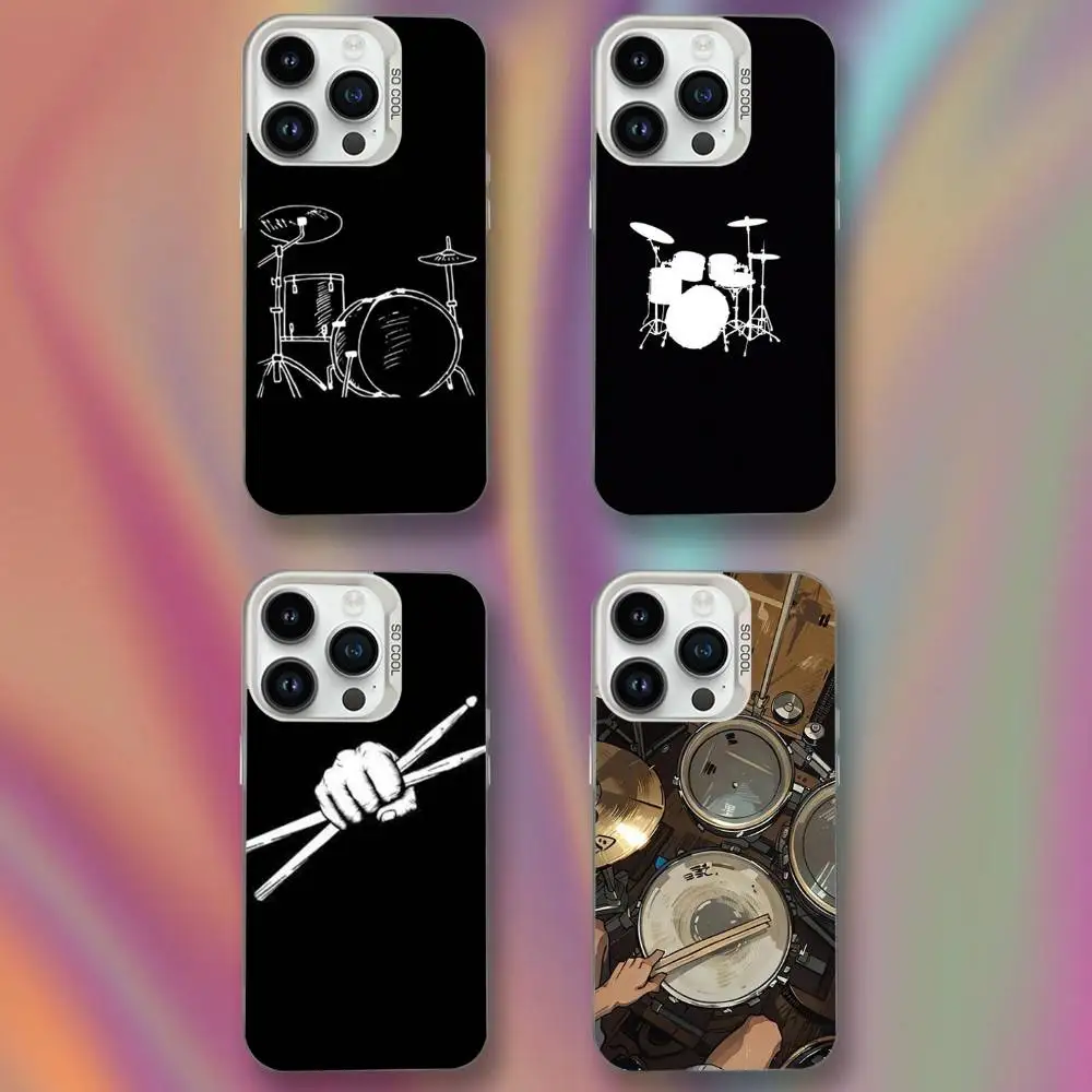 

Art Drum Drummer Phone Case For iPhone 16,15,14,13,12,11,Mini,Pro,SE,MAX White Matte Shockproof Cover