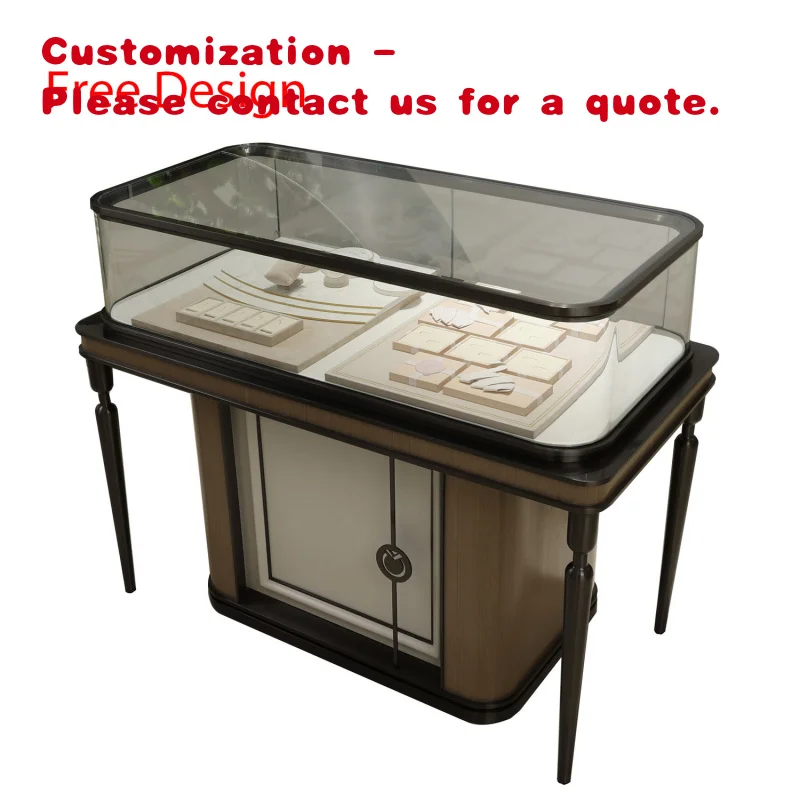 

custom.Customized Luxury Commercial Mall Wall Stand Cosmetic Glass Cabinet Display Showcase Jewelry Display Table