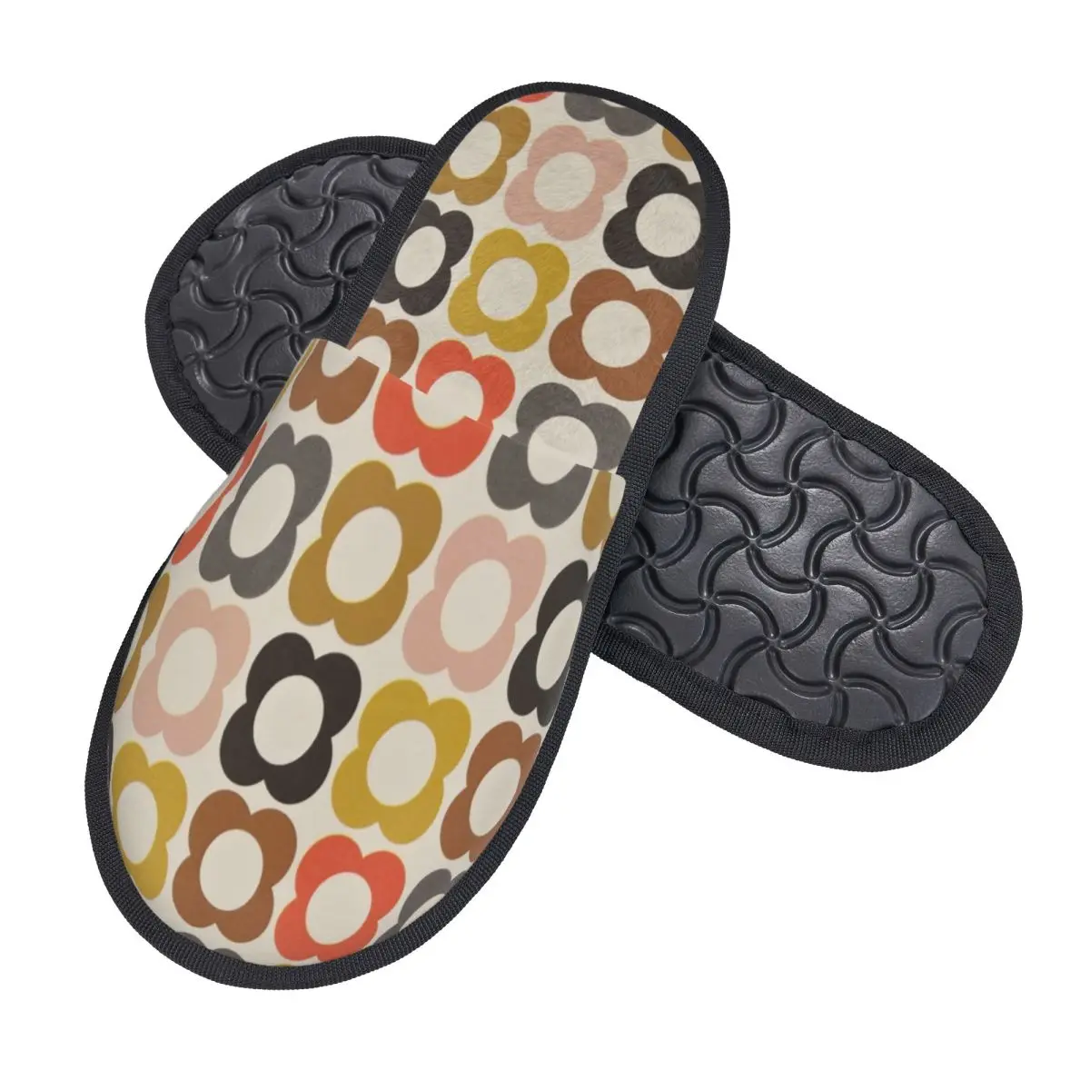 Custom Abstract Flowers Orla Kiely House Slippers Soft Warm Scandinavian Style Memory Foam Fluffy Slipper Indoor Outdoor Shoes