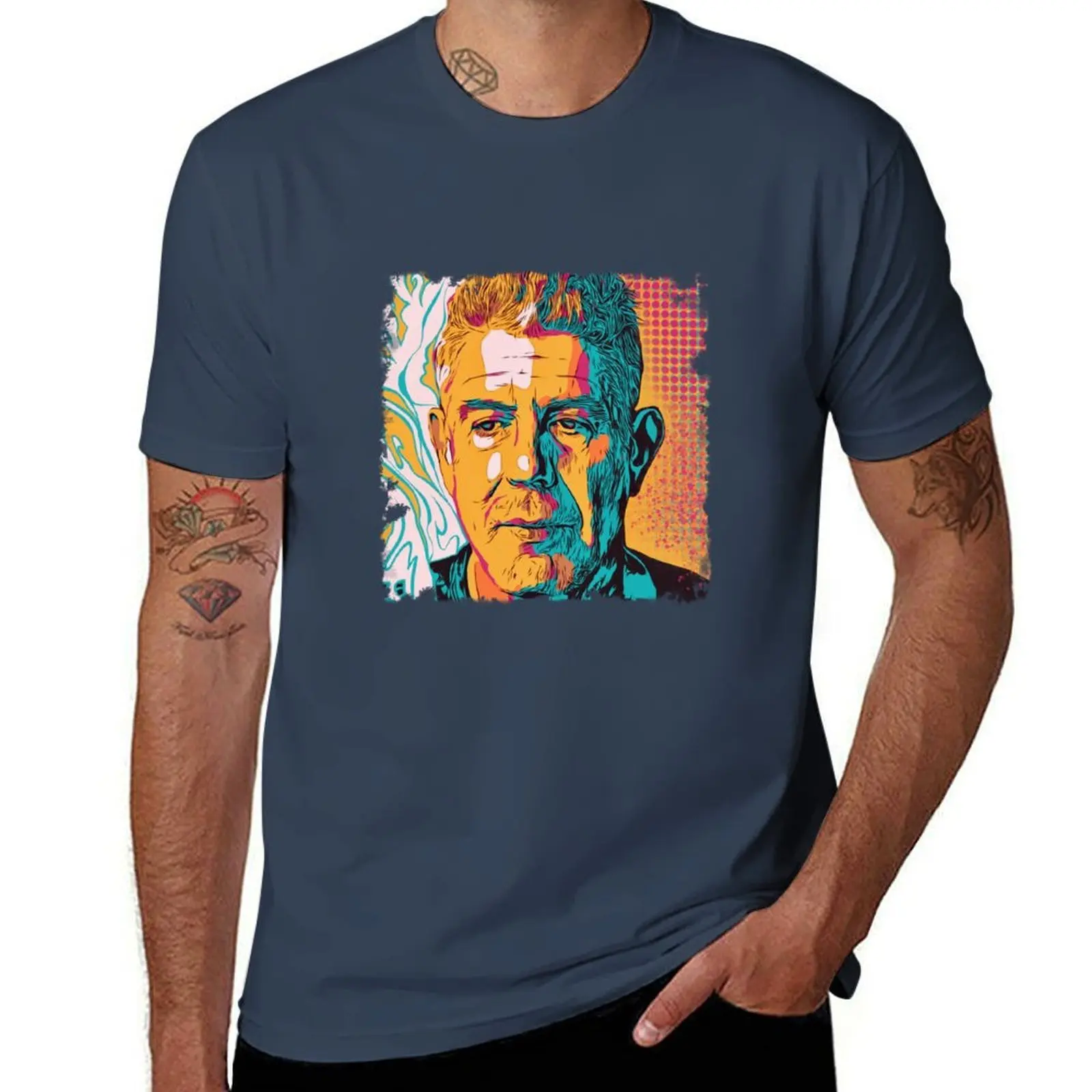 

Bourdain T-Shirt Casual Pattern Print Tee Shirt