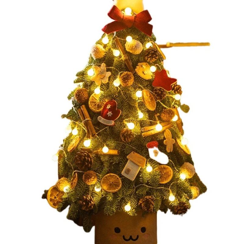

Christmas tree real tree small mini tabletop ornament Christmas decoration scene arrangement gifts