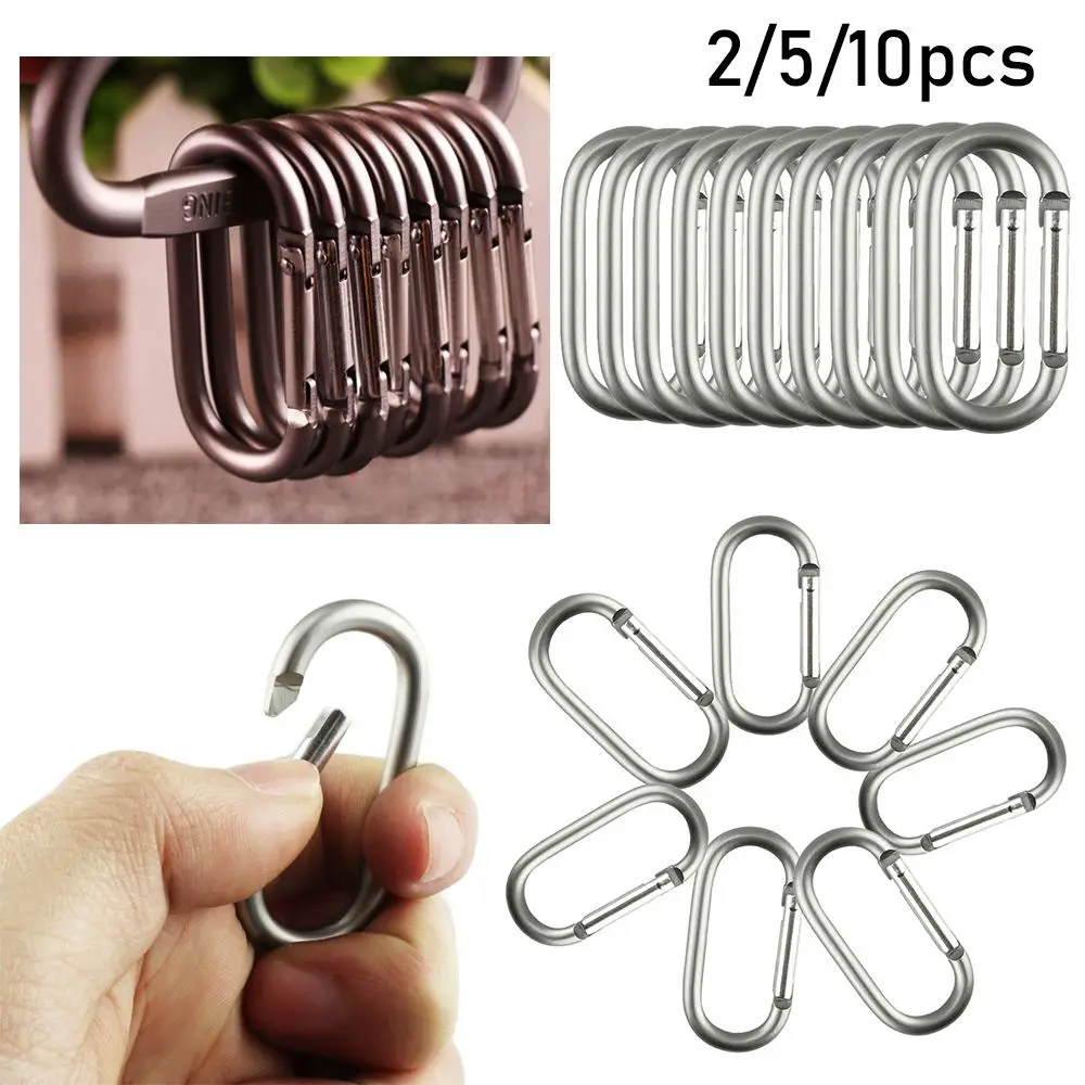 2/5/10pcs Safety Outdoor tool Camping Hiking Buckle Keychain Climing Carabiner Travel Kit Camp Mountaineering Hook