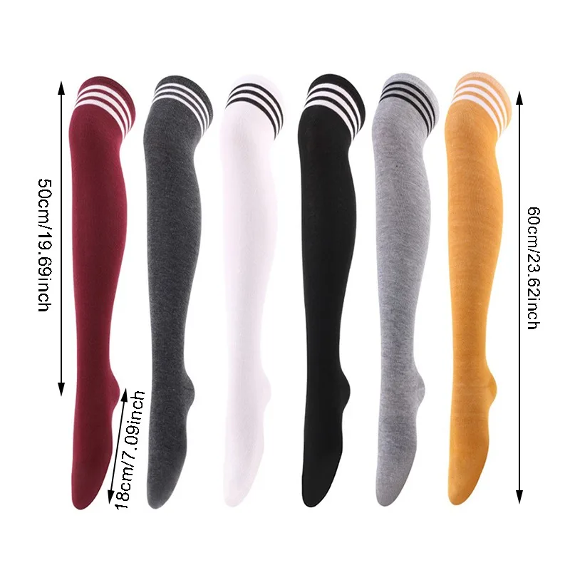 Schwarz/weiß gestreifte lange Socken für Damen, sexy Overknee-Oberschenkelstrümpfe, Overknee-Strümpfe, Damen und Mädchen, warme lange Röhrensocken ﻿ – Detail 8
