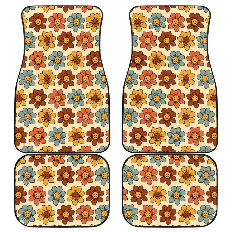 

Flower Power Car Floor Mats, Hippie Car Mat, Car Accessories For Women, Stoner Gifts, Retro Car Accessories, Interior Car Decor,