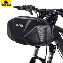 WILD MAN Waterproof Bicycle Handlebar Bag Big Capacity Front Tube Cycling Bag EVA Hard Shell Bike Head Bag Mtb Accessories 3.5 L