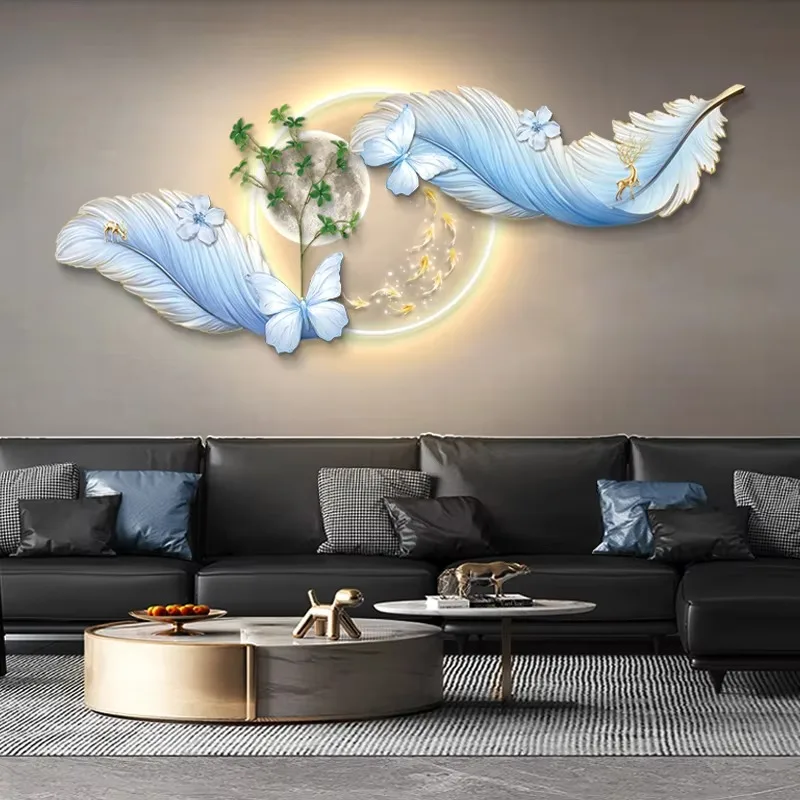 الإبداعية صمام ثنائي باعث للضوء الجدار مصباح بسيط غرفة المعيشة غرفة نوم أريكة تتحول لسرير الممر الديكور اللوحة ريشة الجدار مصباح