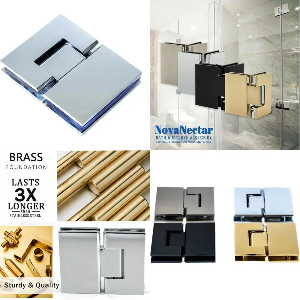 

Усиленные короткие петли с задней пластиной для стеклянных дверей из латуни, замена фурнитуры для душевых кабин, подходят для стекла толщиной от 5/16 до 1/2 дюйма, 135 ° -180 ° Chrome