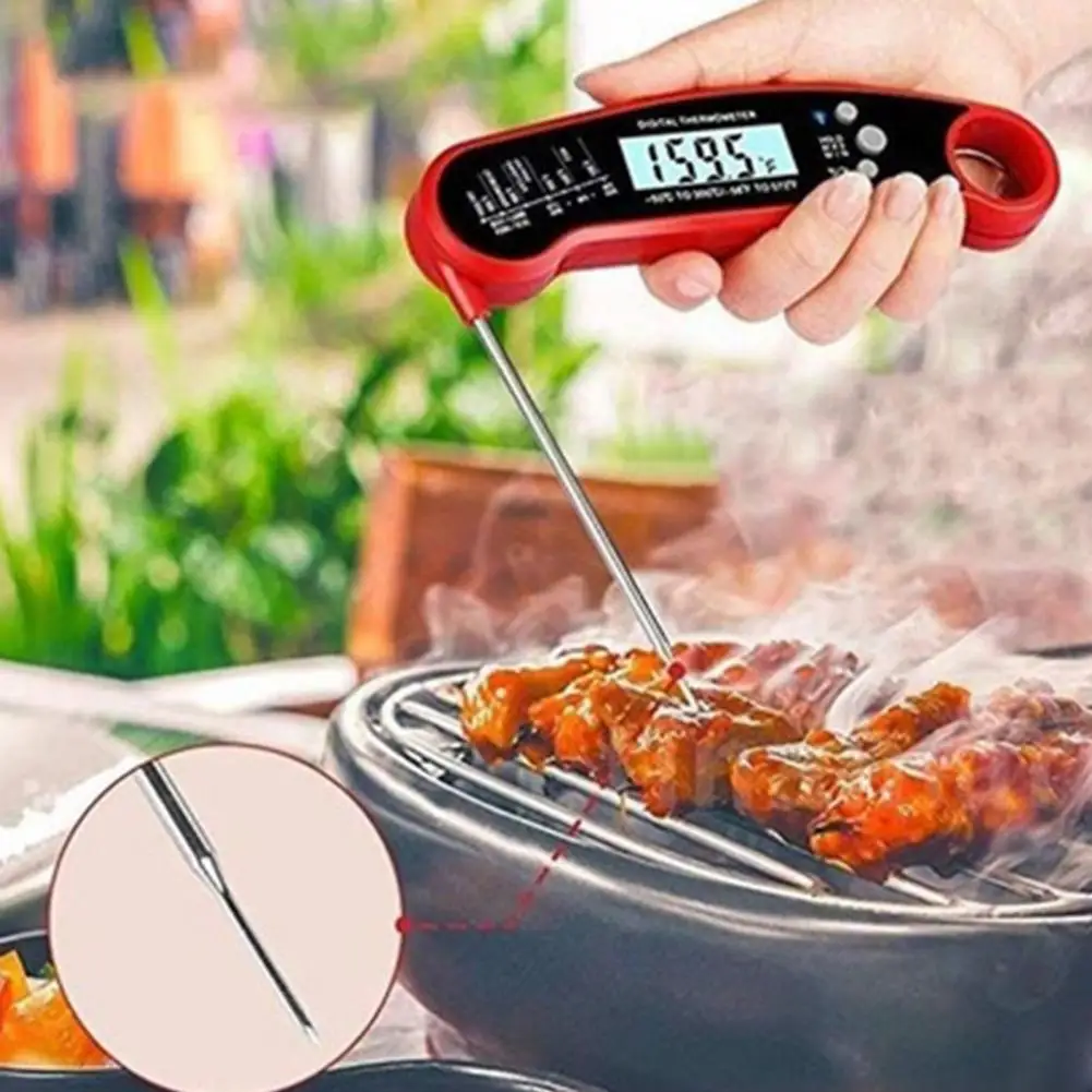 

Meat Thermometer Practical Large LED Screen Backlit Display Digital Wireless Probe Food Thermometer for Grilling BBQ for Home