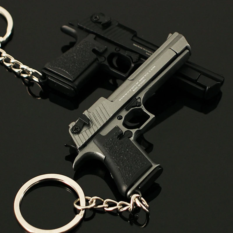 

Alloy 1:4 Scale Desert Eagle Pistol Model Keychain Mini Toy Gun Weapon Model Metal Keychain For Adult Kids Christmas Gift