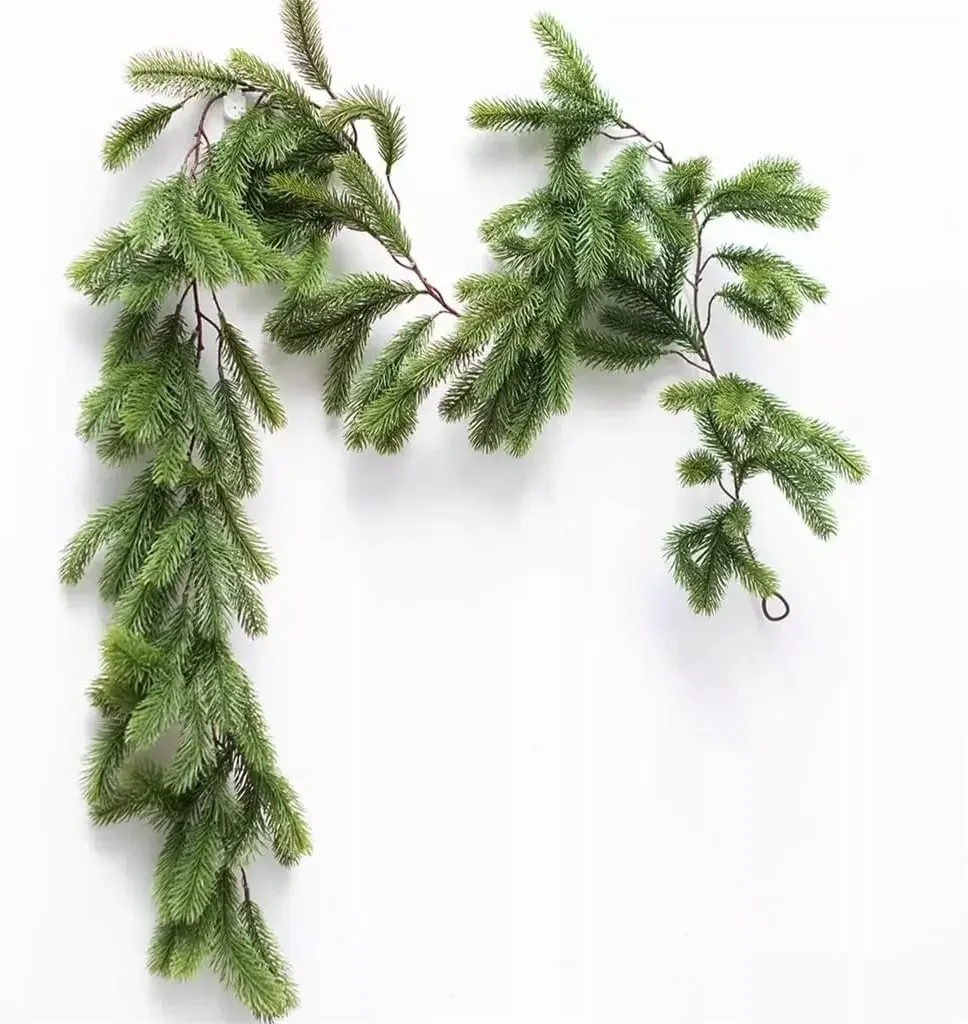 

180CM Artificial Plants Christmas Garland Wreath Xmas Home Party Wedding Decoration Pine Tree Rattan Hanging Ornament For Kids