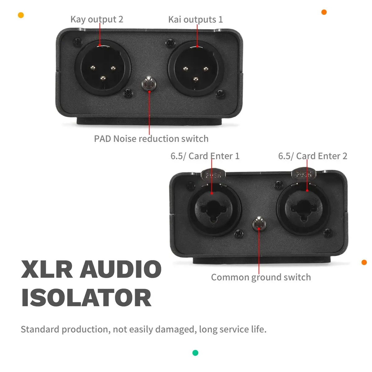 New 2-Way Audio Isolator, Audio Current Eliminator, XLR 6.5, Permalloy Isolator, Mixer Live Broadcast