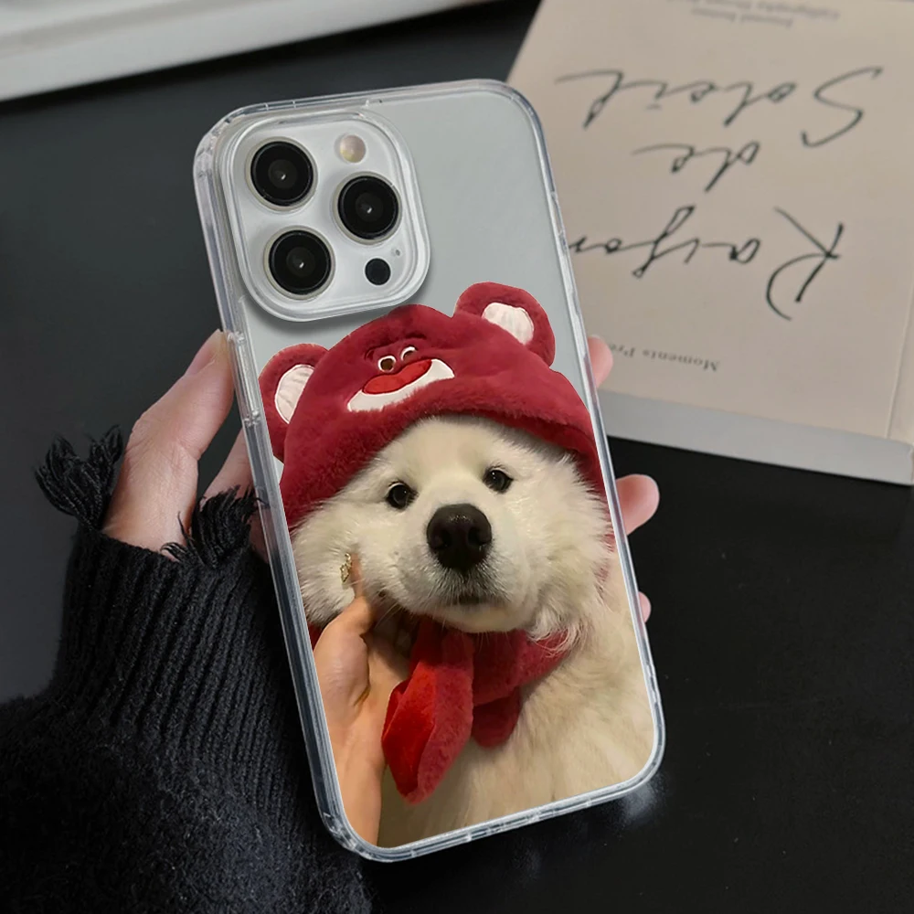 Cute Samoyed Dog Phone Case For iPhone 11 12 13 14 15 16 Pro Max Plus Magesafe Magnetic Transparent Charge Soft Shell