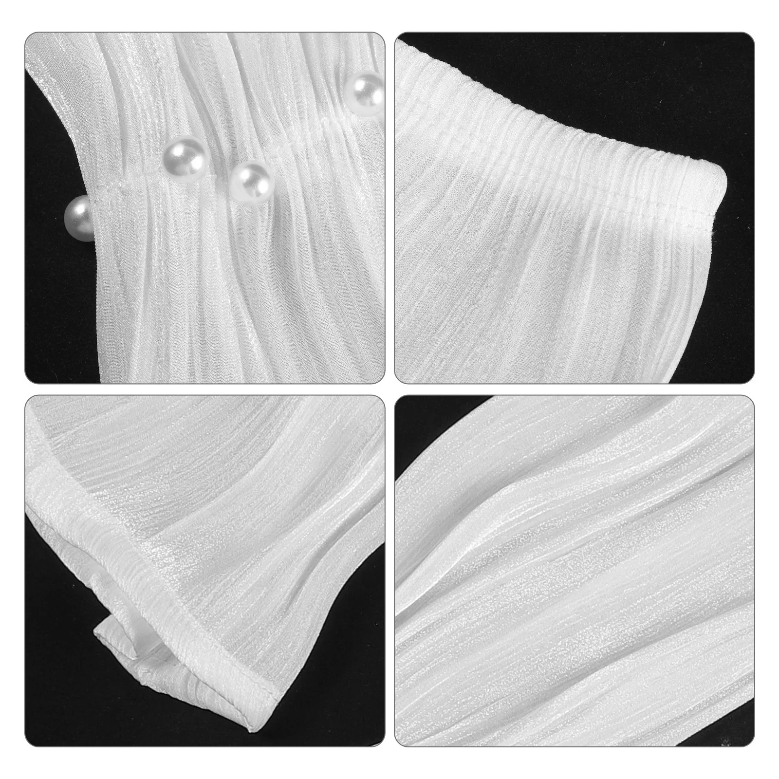 

1Pair Sun Protection Arm Sleeves for Women Uv Cooling Sleeve Covers with Pearl Decoration Breathable Anti-Slip Driving Outdoor