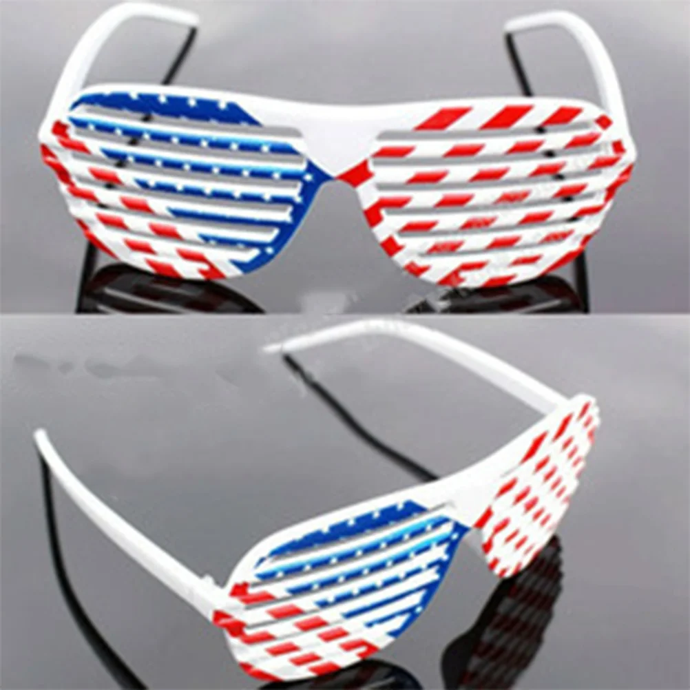 4 قطع من النظارات الشمسية ذات العلم الأمريكي خفيفة الوزن بتصميم ممتع للحفلات التنكرية والرقص كرنفال الدعامة #2