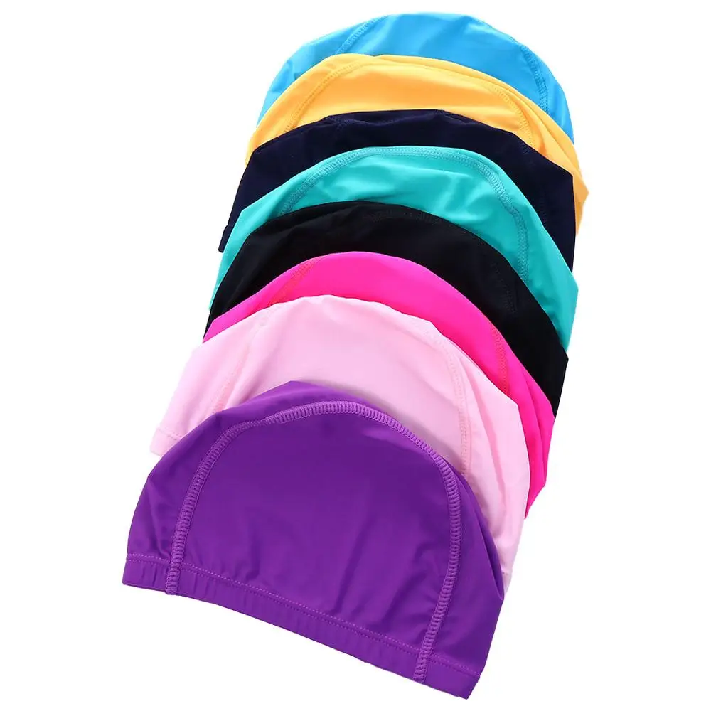 Cappello da piscina ultrasottile impermeabile con turbante in nylon elastico da bagno per capelli lunghi antiscivolo Cuffia da bagno Cuffia da nuoto