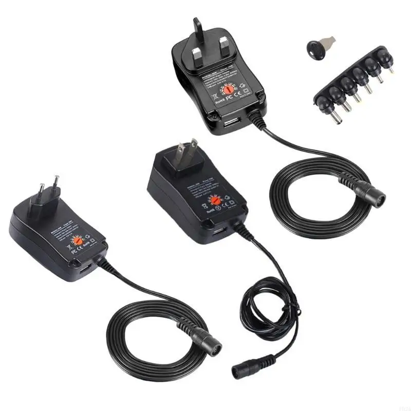 Multi Power Adapter with 6DC Connectors, Adjustable 3V to 12V 30W Power 193A