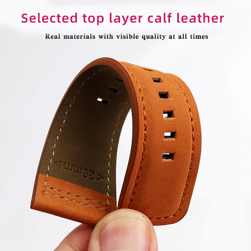 28MM męski uniwersalny duży skórzany pasek do zegarka dla siedmiu Friday M2/02 PS3/02 pasek do zegarka z prawdziwej skóry Retro matowa bransoletka